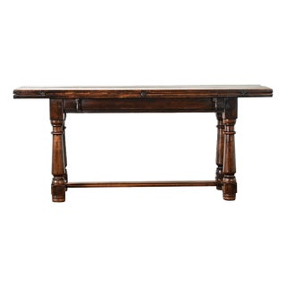 French 18th Century Solid Oak Console-Dining Table For Sale