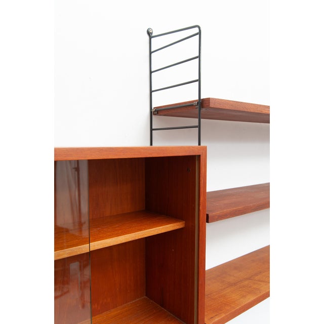 Brown String Wall Shelf by Kajsa & Nisse Strinning, 1950s For Sale - Image 8 of 11