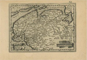 Antique Map of Friesland and Groningen in the Netherlands, 1616