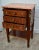 Inlaid Wood Nightstand Vintage Italian 3 Drawer Marble Accent Chest Brass Ormolu 80s For Sale In Philadelphia - Image 6 of 13