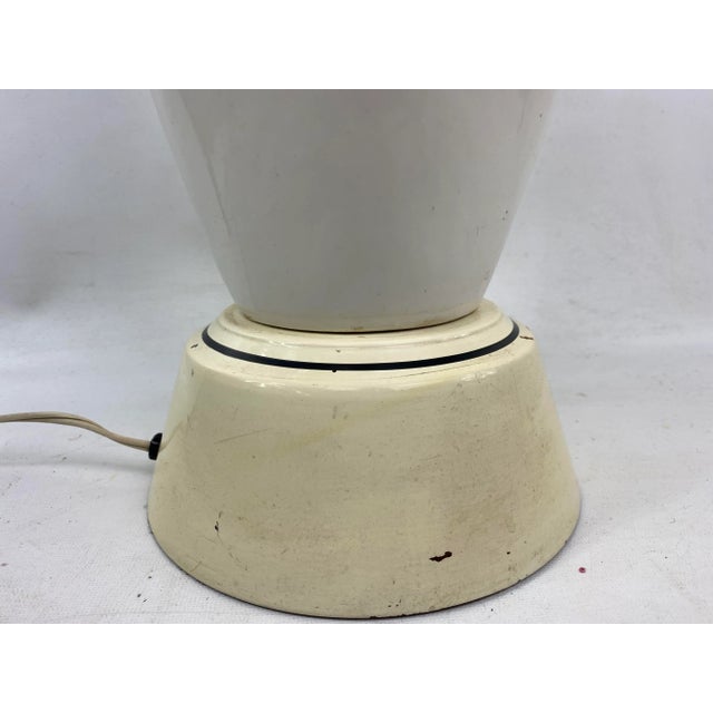 Large Mid-Century Ceramic White Table Lamp For Sale - Image 4 of 13