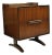 Vintage Mid Century Modern Walnut Double Pedestal Base Nightstand Bedside Table For Sale