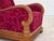 1950s, Danish relax armchair. Red furniture velour, oak wood, brass springs in the seat. The chairs were reupholstered by...