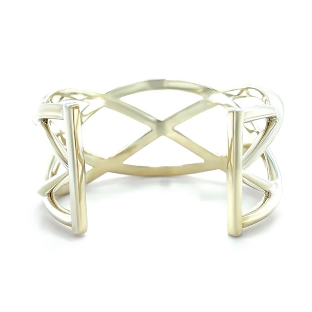 Tiffany and Co. Tiffany & Co. Sterling Silver Woven Celtic Knots Cuff Bracelet 51g For Sale - Image 4 of 9