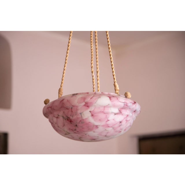Glass Pink Art Deco Pendant, 1950s For Sale - Image 7 of 12