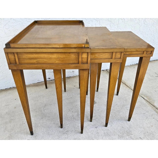 Weiman 1960s Mid Century Modern Walnut Nesting Tables by Heirloom Weiman Collection For Sale - Image 4 of 18