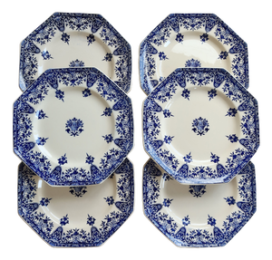 Ironstone Dinner Plates in Rouen Pattern from Longchamp, 1890s, Set of 6