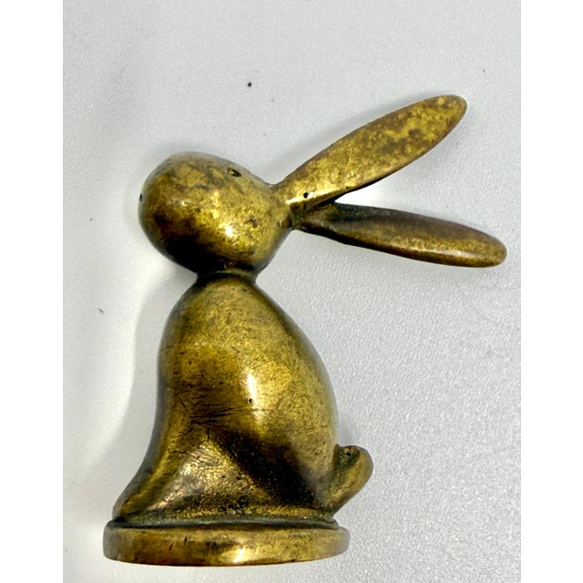 2 1930’s Hagenauer Werksttate Bronze Figurines “Amor” Cupid and Bunny Rabbit For Sale - Image 9 of 10