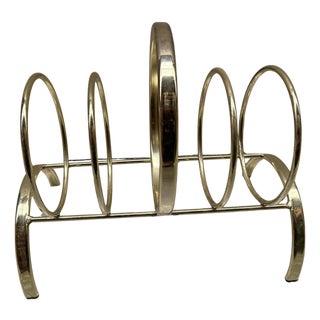 Mid-Century Modern Gilt Magazine Holder, 1960s For Sale