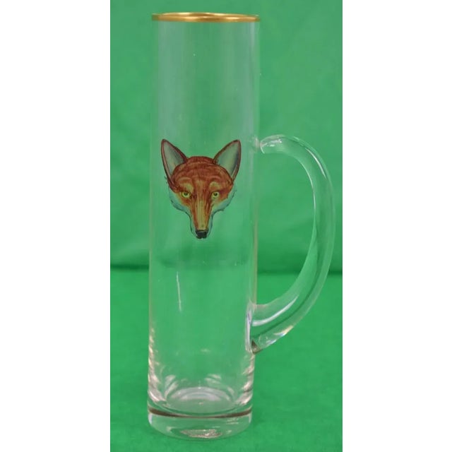 This is a vintage set of 4 goblets by Cyril Gorainoff, circa 1940. Each glass features a fox head motif. They are from a...