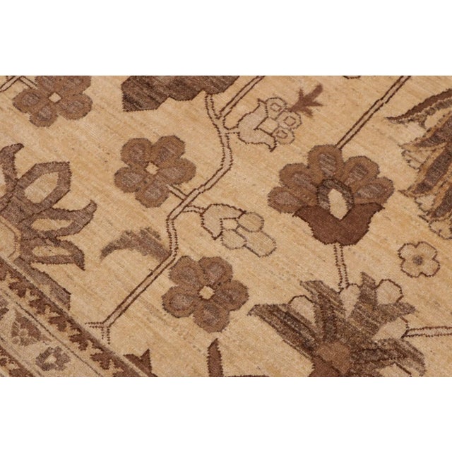1990s Boho Chic Ziegler Beige Tan Hand-Knotted Wool Rug - 10'2'' X 14'1'' For Sale In New York - Image 6 of 8