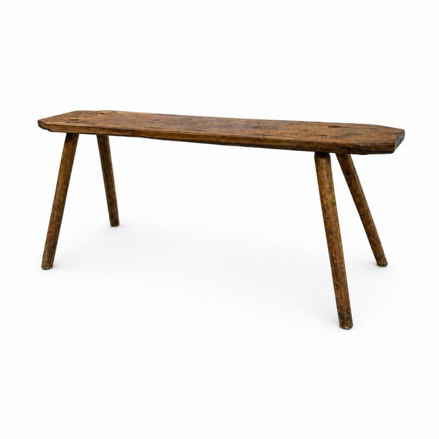 Rustic European Late 19th Century Primitive Swedish Farm Bench For Sale - Image 3 of 4