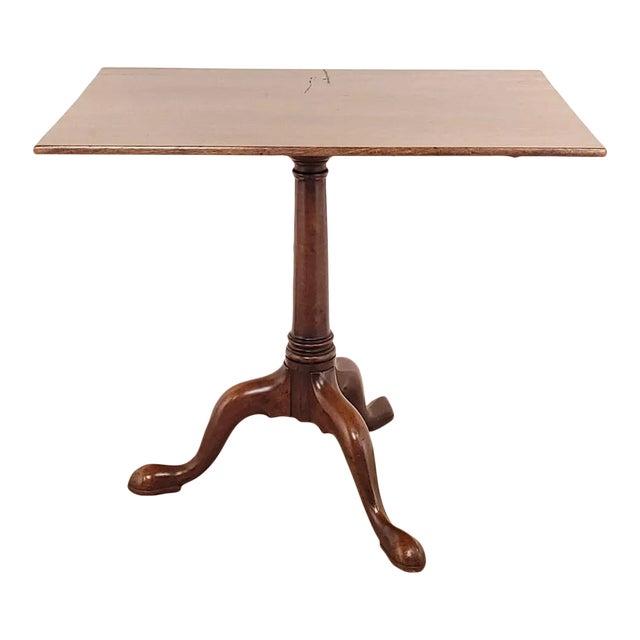 George III Tilt Top Mahogany Rectangular Tea Table, Circa 1790 For Sale