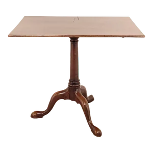 George III Tilt Top Mahogany Rectangular Tea Table, Circa 1790