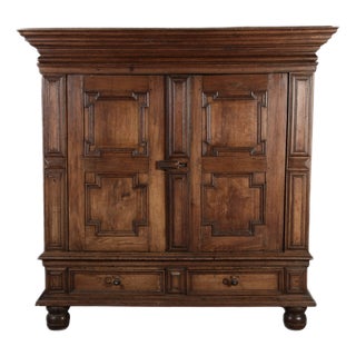 Antique Northern German Baroque Cabinet in Oak, 1740 For Sale