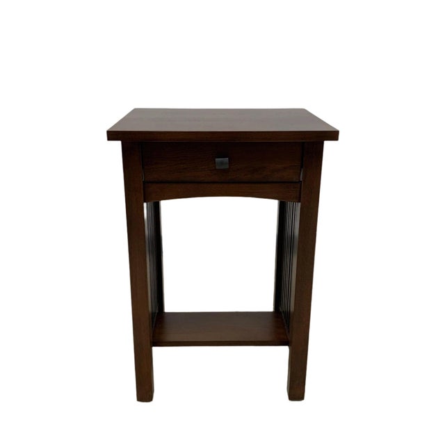 2020s Mission 1 Drawer Spindle End Table For Sale - Image 5 of 15