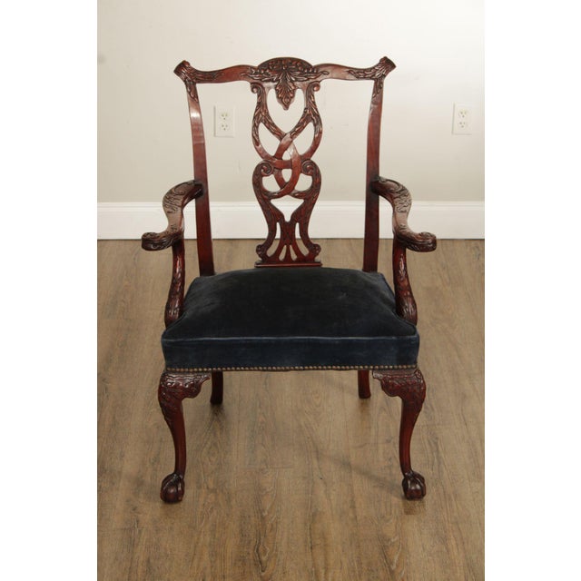 Chippendale Style Carved Mahogany Armchair For Sale - Image 12 of 12