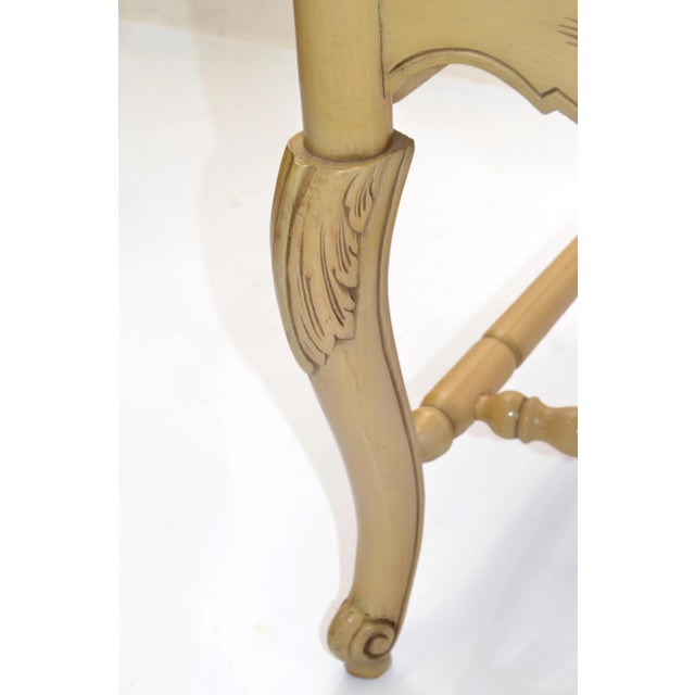1950s French Country Carved Papercord Seat Chair For Sale - Image 11 of 13