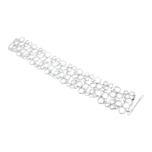 Tiffany & Co. Paper Flowers Platinum Diamond Wide Bracelet For Sale