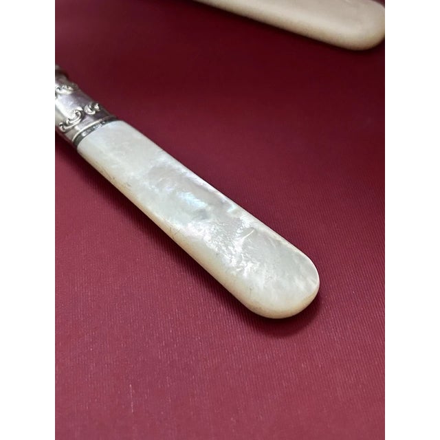 Early 20th Century Set of 6 Sterling Silver Knives With Mother-of-Pearl Handles by Landers, Frary & Clark For Sale - Image 11 of 12