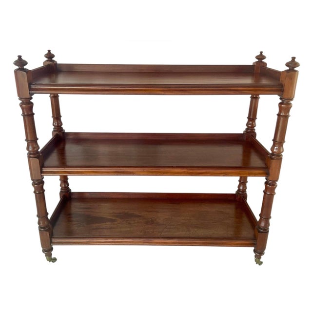 English Regency Mahogany Three Tier Etagere Trolley, 19th Century, England For Sale - Image 9 of 10