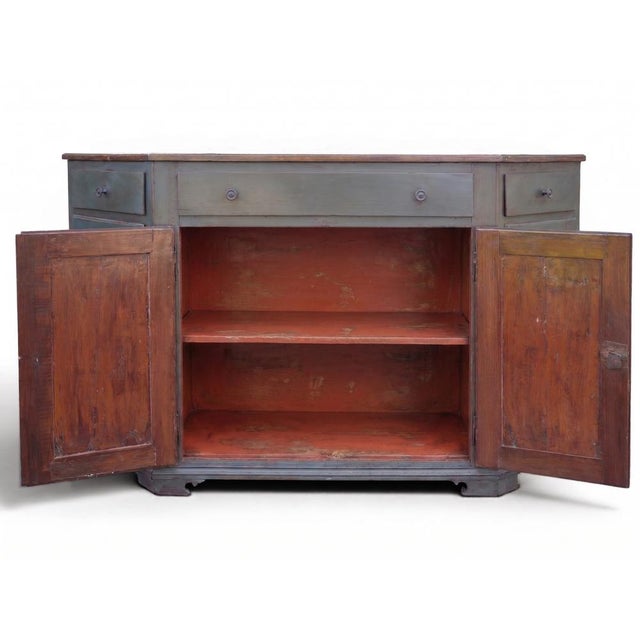 Antique Italian Four-Door Painted Sideboard For Sale - Image 5 of 17