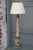 Faux marble column lamp with custom pleated shade (Shade Dimensions: 8"H x 10"W)