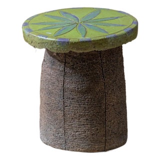 1970s Ceramic Garden Stool Attributed to Stan Bitters For Sale