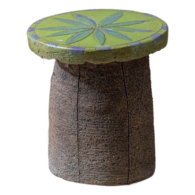 1970s Ceramic Garden Stool Attributed to Stan Bitters For Sale