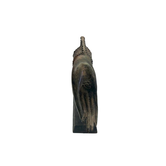 Vintage Metal Vitarka Mudra Posture Buddha Hand Display Art For Sale In San Francisco - Image 6 of 6