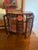 Traditional “Vintage 1980s Mahogany-Stained Jewelry Armoire Box With Dual Necklace Carousels & Painted Floral Glass Doors For Sale - Image 3 of 4
