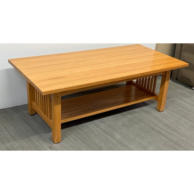 Michael's Furniture Company Mission Style Oak Coffee Table For Sale In San Francisco - Image 6 of 16