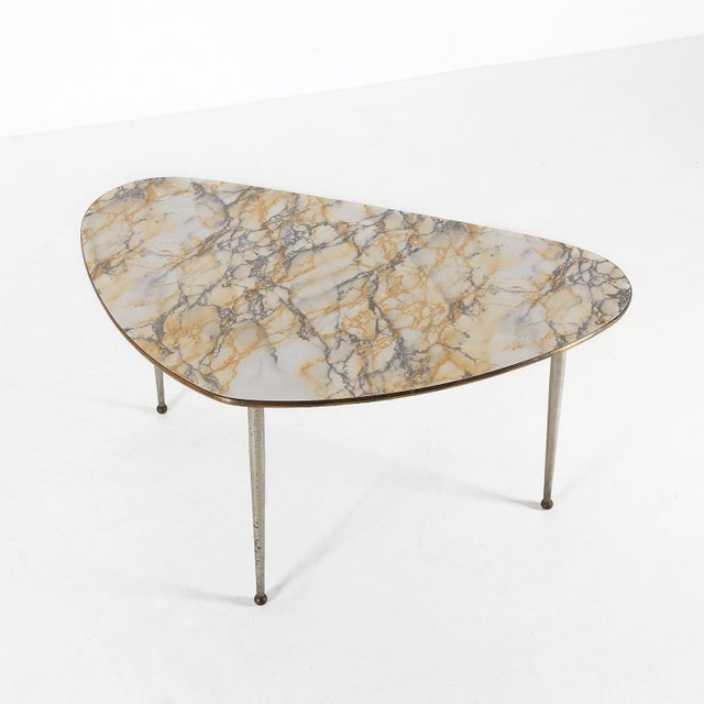 Mid-Century Modern Tripod Coffee Table with Marble Print Top, 1960s For Sale - Image 11 of 11