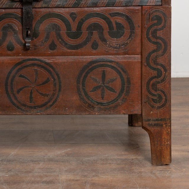 19th Century Painted and Carved Hungarian Dome Top Trunk For Sale - Image 17 of 18