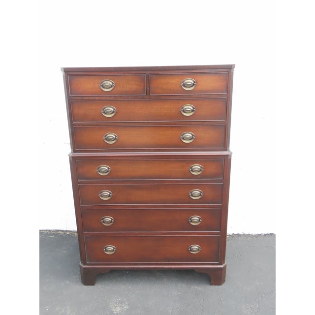 1940s Mahogany Tall Chest of Drawers 6442 For Sale - Image 11 of 15