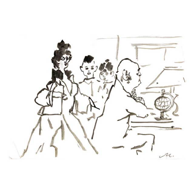 Mino Maccari, And so You Let Indochina be Taken Away from You Too! by Mino Maccari, 1950s For Sale