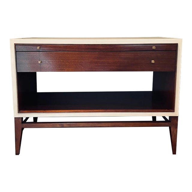 Barbra Barry for Henredon Faux Parchment Top Accent Table For Sale