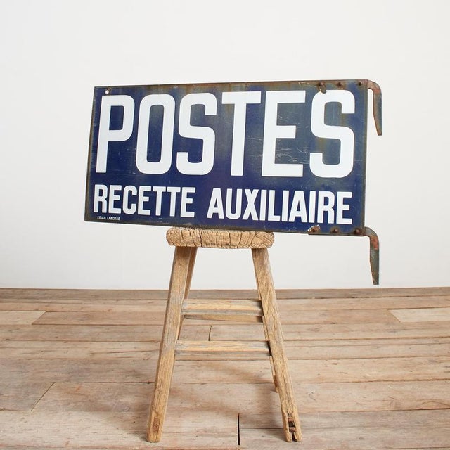 antique french enamel post office metal sign an original double sided original french local post office sign. The bold...