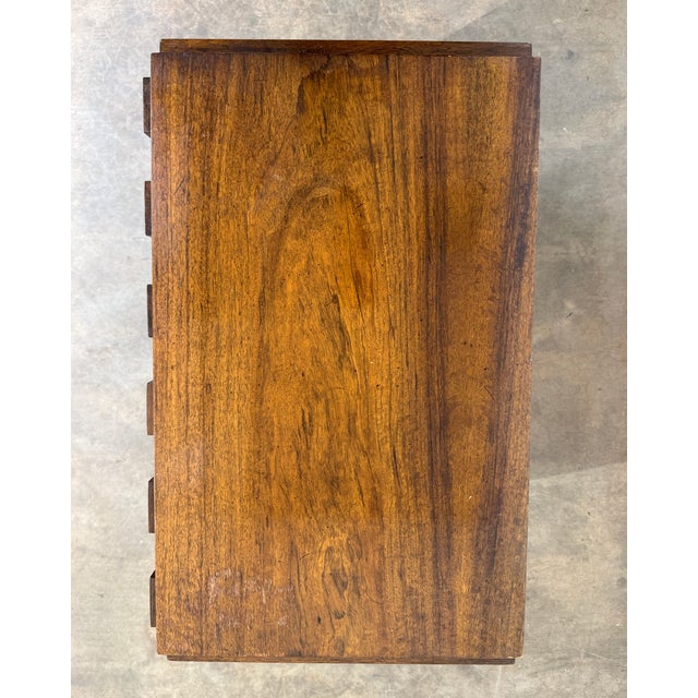 Pair of Lane Staccato Brutalist Walnut Nightstands or End Tables, 1970s For Sale - Image 9 of 16