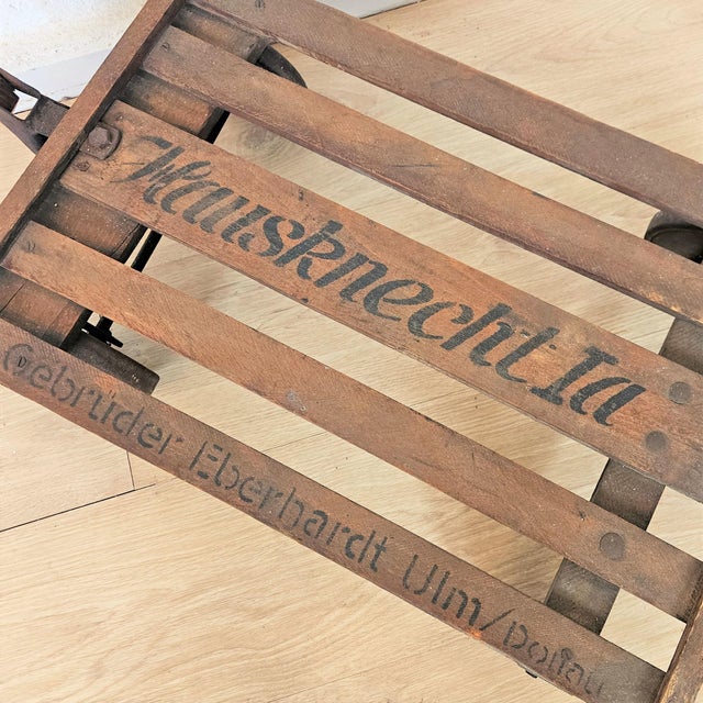 1920s Antique Wooden Handcart by Gebrüder Eberhardt Ulm, 1920s For Sale - Image 5 of 7