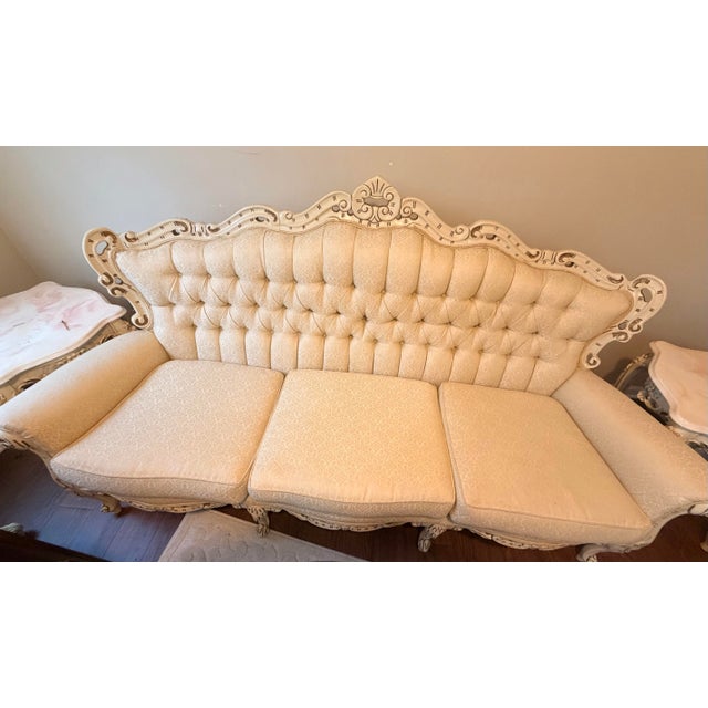 1970s 1970s French Provincial/Louis XV–style Console Couch For Sale - Image 5 of 5