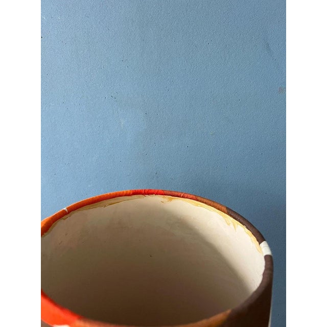 Orange Ceramic Floor Lamp with Dotted Shade, West Germany For Sale - Image 10 of 11