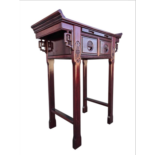 Mid 20th Century Chinese Rosewood Altar Style Console Table For Sale - Image 14 of 17