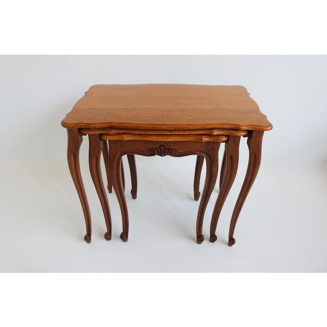 Brown Louis XV Style Nesting Tables, 1960s, Set of 3 For Sale - Image 8 of 12