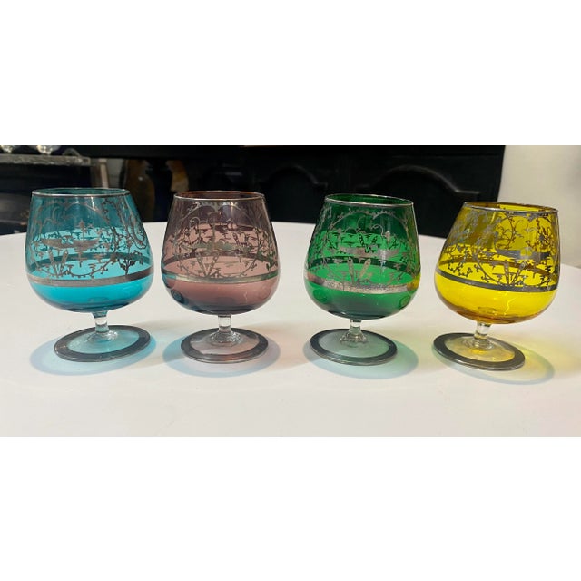 Murano 1930s Murano Colored Brandy Coupes- Set of 4 For Sale - Image 4 of 4