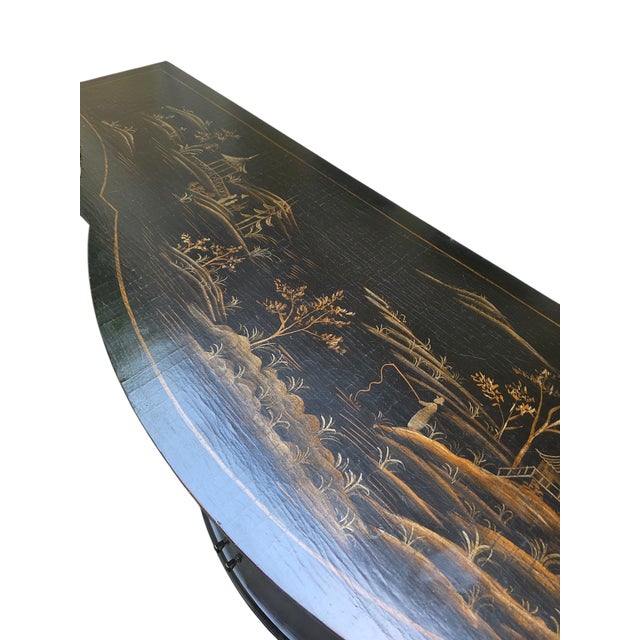 1990s Ethan Allen Vivianne Serpentine Console Buffet Sideboard Credenza Chinoiserie For Sale In Philadelphia - Image 6 of 18