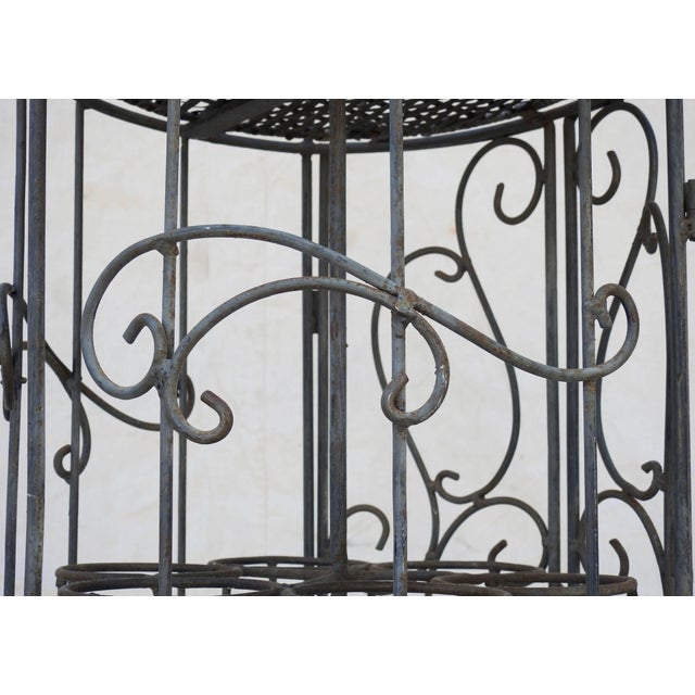 Mid-Century Iron and Wicker Wine Rack For Sale - Image 4 of 13