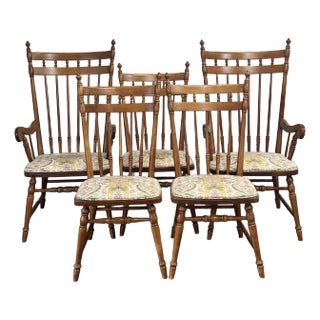 Vintage Tell City Maple Windsor Chairs - Set of 5 For Sale