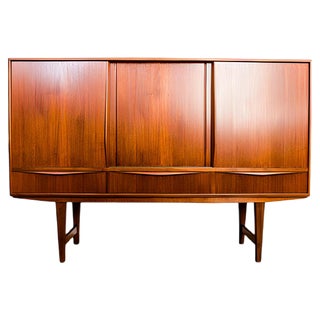 Danish Teak Highboard by E. W. Bach for Sejling Skabe, 1950s For Sale