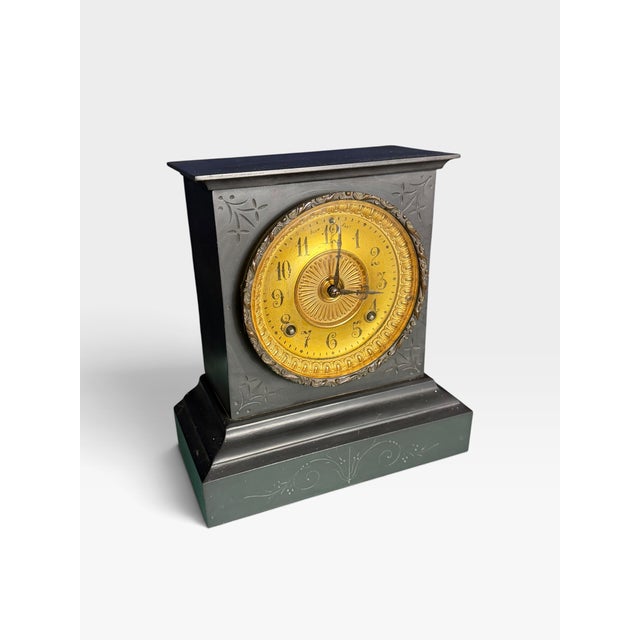 Antique Cast Iron Mantel Clock from Ansonia Clock Company, 1890 For Sale - Image 11 of 11
